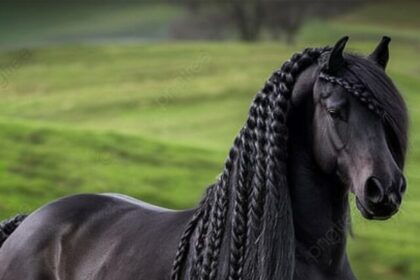 pngtree-beautiful-friesian-black-horse-in-nature-image_15707979